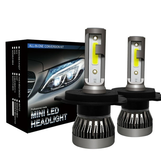 Pair H4 HB2 9003 LED Headlight Kit Hi/Lo Beam Bulbs 6000K White 20000LM 100W 